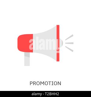Promotion. Red speaker isolated, marketing concept Vector illustration Stock Vector