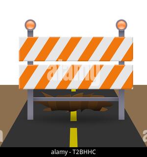 Reflective traffic barricade Stock Vector