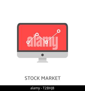 Stock market. Business chart graph on computer screen Vector illustration Stock Vector