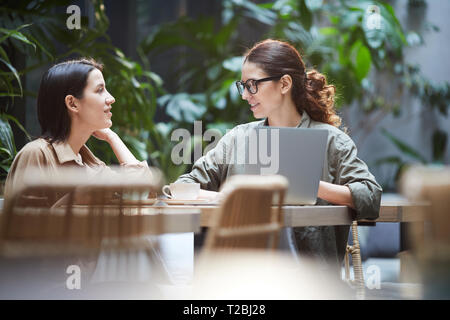 Confident ladies working on web design Stock Photo