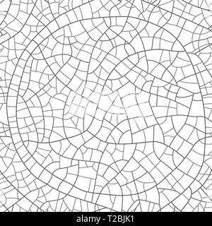 craquelure on the surface seamless pattern on a white background Stock Vector