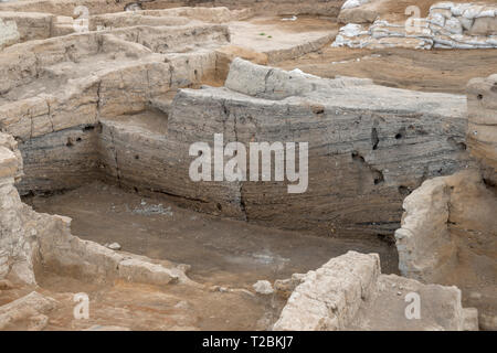 Catalhoyuk was a very large Neolithic and Chalcolithic proto-city settlement in southern .Catalhoyuk is located overlooking the Konya Plain, southeast Stock Photo