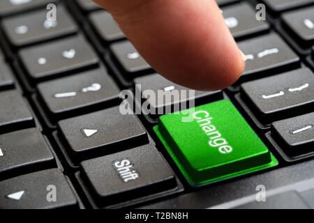 Change button on keyboard, selective focus , concept word Stock Photo