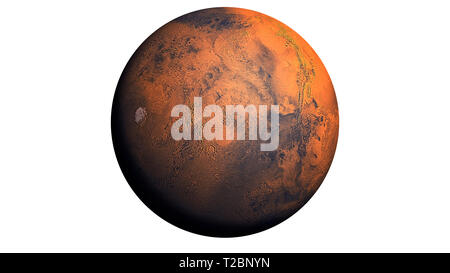 Mars Planet isolated in white, Elements of this image furnished by NASA