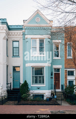 Colorful row houses in Capitol Hill, Washington, DC Stock ...