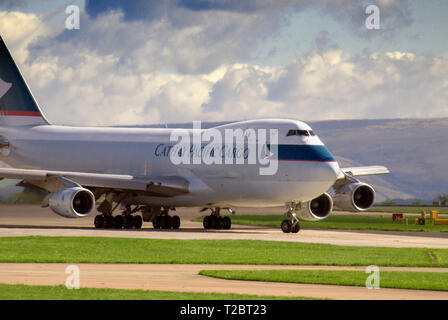 Jumbo cargo plane. Boeing 747 Cathay Pacific Cargo. Stock Photo