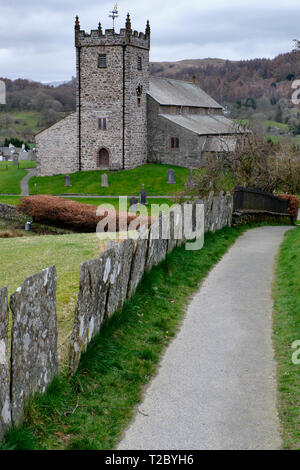 St Michael and All Angel's Church, Hawkshead, Lake District, Cumbria Stock Photo