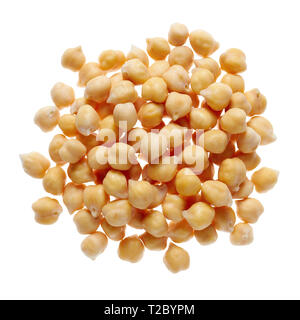 Close-Up of Chick Peas isolated on a white background. Stock Photo