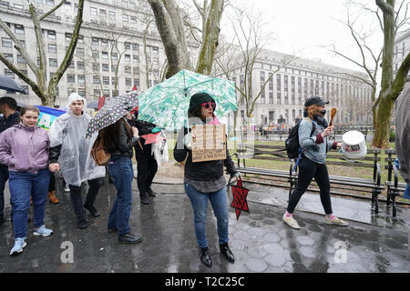 Rise and Resist members hold rally Against Hate and Holocaust Revisionism as counter protest for rally organized by Polish Americans at Federal Plaza (Photo by Lev Radin / Pacific Press) Stock Photo