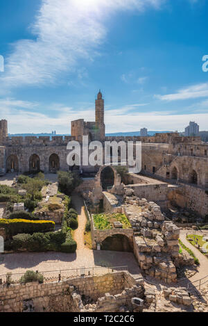 Jerusalem Old City and David's tower Stock Photo