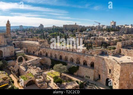 Jerusalem Old City and David's tower Stock Photo