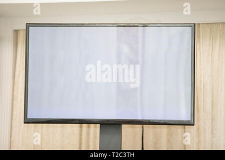 Blank screen for presentations. White screen large tv Stock Photo