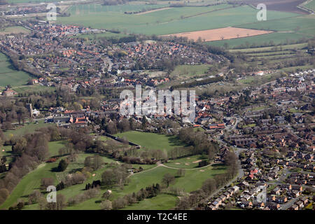 aerial view of Bedale a North Yorkshire market town Stock Photo