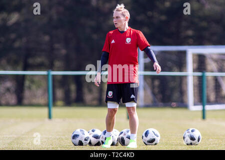 Wales Women's Jess Fishlock during training at USW Sports Park ahead of the Wales v Czech Republic Friendly at Rodney Parade on Thursday. Stock Photo