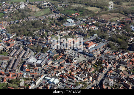 aerial view of Ripon city centre, North Yorkshire Stock Photo