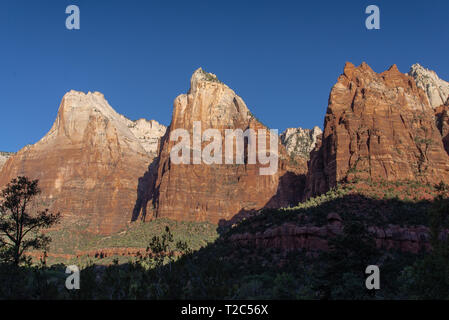 Court of the Patriarchs in Zion National Park in Utah Stock Photo