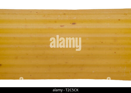 Extreme macro shot of a penne pasta showing the structure of the surface. Stock Photo