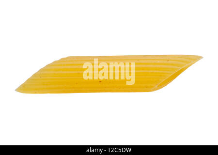 Extreme macro shot of a penne pasta showing the structure of the surface. Stock Photo