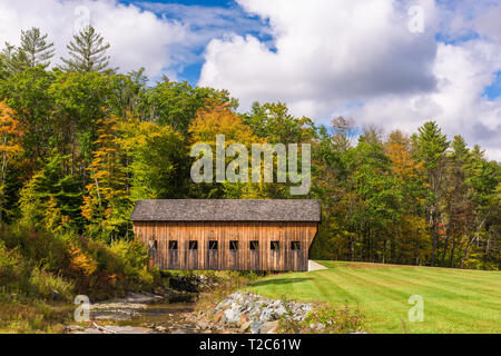 Old covered bridge in rural Vermont, USA. Stock Photo