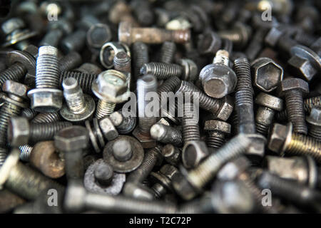 metal Bolts, nuts, screws and washers background Stock Photo