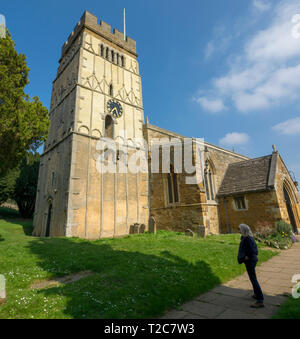 Earls Barton is a village and civil parish in Northamptonshire, notable for its Anglo-Saxon church Stock Photo