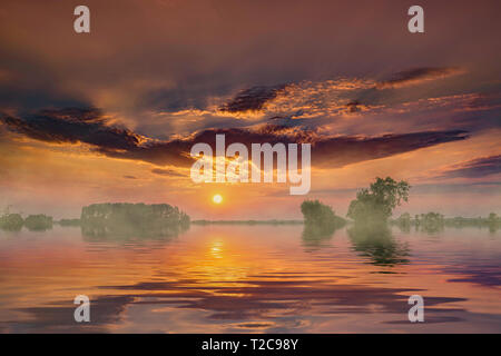 Sunset over Water Stock Photo