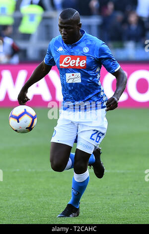 Rome, Italy. 01st Apr, 2019. Football Serie A Roma vs Napoli.Rome Olympic Stadium 31 March 2019 In the Photo Kalidou Koulibaly Credit: Independent Photo Agency/Alamy Live News Stock Photo