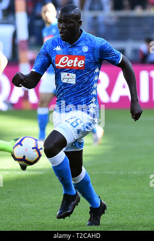 Rome, Italy. 01st Apr, 2019. Football Serie A Roma vs Napoli.Rome Olympic Stadium 31 March 2019 In the Photo Kalidou Koulibaly Credit: Independent Photo Agency/Alamy Live News Stock Photo