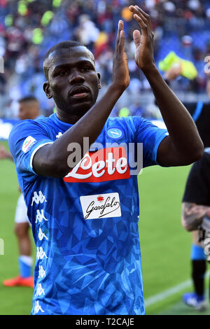 Rome, Italy. 01st Apr, 2019. Football Serie A Roma vs Napoli.Rome Olympic Stadium 31 March 2019 In the Photo Kalidou Koulibaly Credit: Independent Photo Agency/Alamy Live News Stock Photo