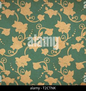 Vecotr vintage floral background in victorian old style with stans and yellow paper Stock Vector