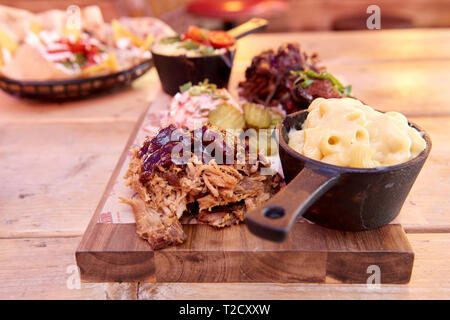 Pit Plate served at the Texas Smoker Stock Photo