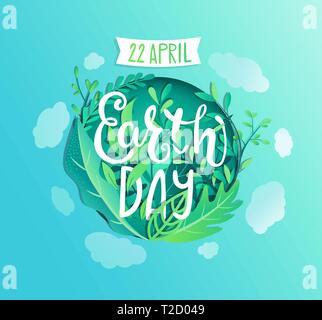 Earth Day poster, banner for environment safety celebration. Stock Vector