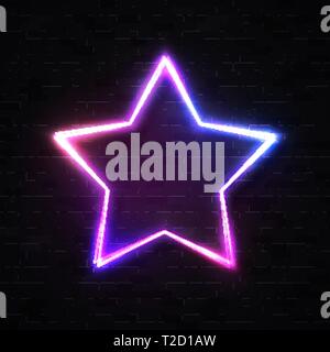 3d realistic stars background on black brick wall. Stock Vector