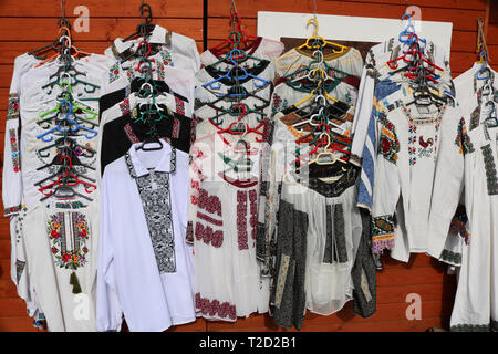 Traditional Market in Vatra Dornei, Bucovina region. Romania Stock Photo