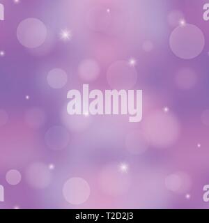 Magic cosmic seamless pattern. Pink, purple and blue gradient background with sparkle and bokeh. Vector illustration. Stock Vector