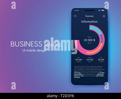 Mobile phone application for analytics. stock vector Stock Vector
