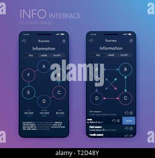 Mobile phone application for analytics. stock vector Stock Vector