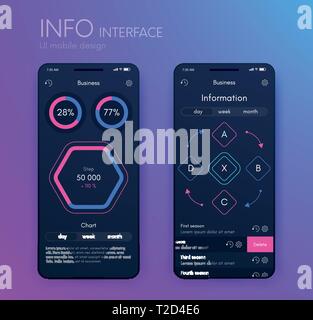 Mobile phone application for analytics. stock vector Stock Vector