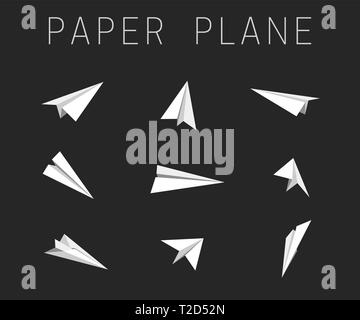 Paper planes icons Stock Vector