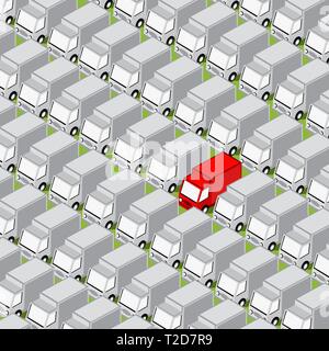 Isometric road background traffic jam. Modern vector illustration Stock Vector