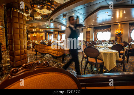 Waiter at a upscale luxurious restaurant Stock Photo