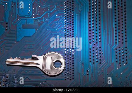Background image of key on a microchip Stock Photo