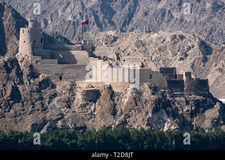 Muscat Mathra Fortress, Muttrah Fort in Muscat, Oman, Middle East Stock Photo - Alamy