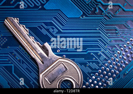 Background image of key on a microchip Stock Photo