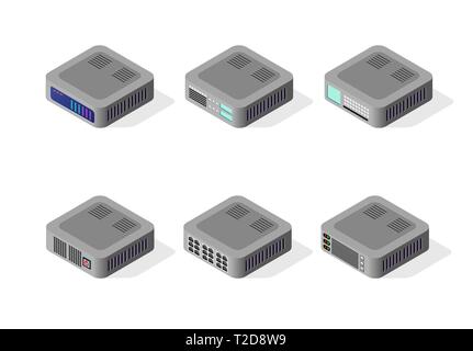 Computer Set Of Cloud Storage Connection Networking Technology For Digital Design. The Hosting Server Center Abstract Concept For A Modern Infrastruct Stock Vector