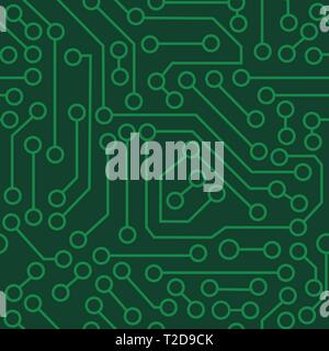 Seamless pattern of electronic circuit technology concept for background Stock Vector