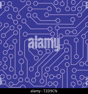 Seamless pattern of electronic circuit technology concept for background Stock Vector