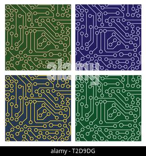Seamless pattern of electronic circuit technology concept for background Stock Vector