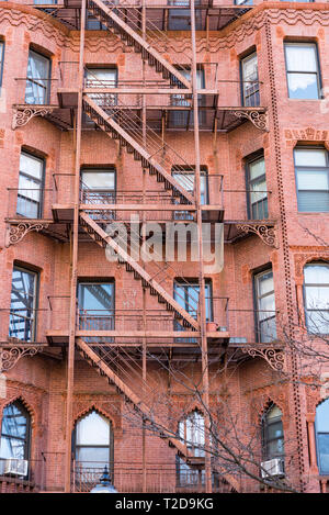 typical residential buildings and shop downtown Boston, MA Stock Photo