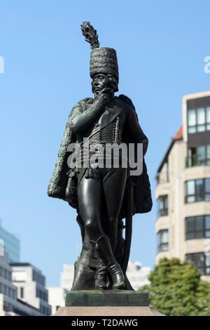 Berlin. Germany. Bronze statue of Hans Joachim von Zieten (1699-1786), Cavalry General in the Prussian Army, on Zietenplatz.  General der Cavallerie v Stock Photo